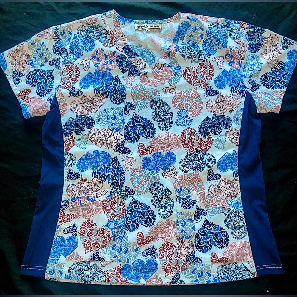 Multi-colored Scrub Top